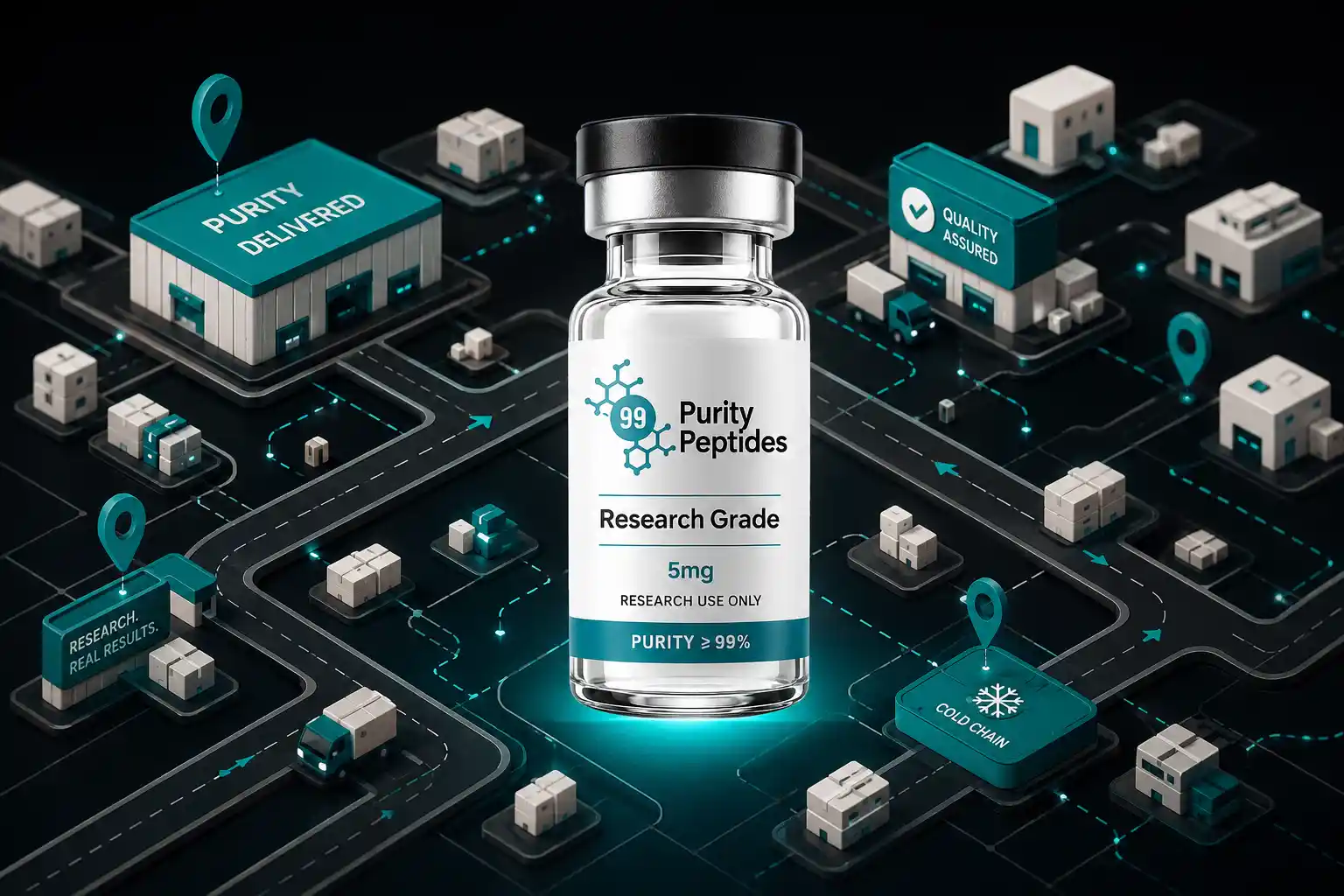 Research Peptide Vials Prepared for Illinois Laboratory Shipment