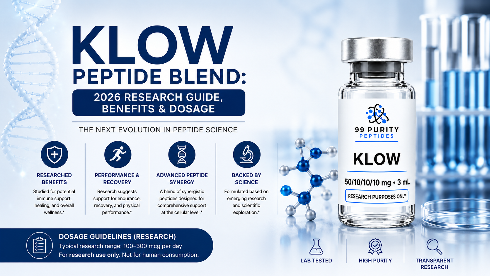 klow peptides review KLOW Peptide Blend: 2026 Research Guide, Benefits & Dosage